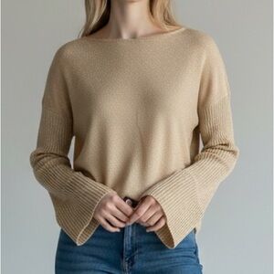 Vince Camuto Metallic Gold Knit Top